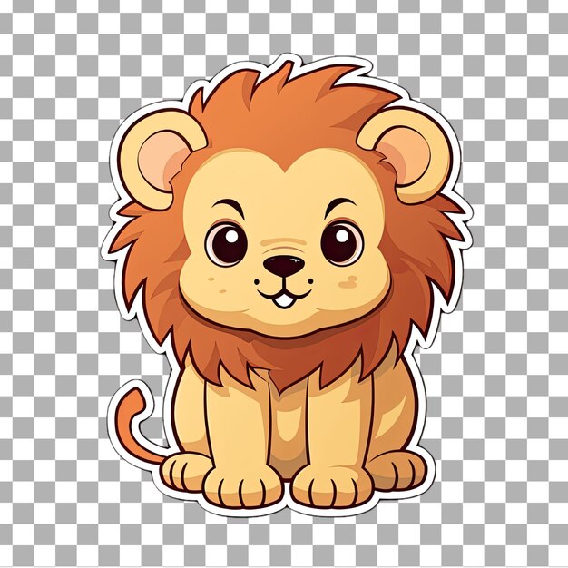 PSD psd grátis cute kawaii lion png