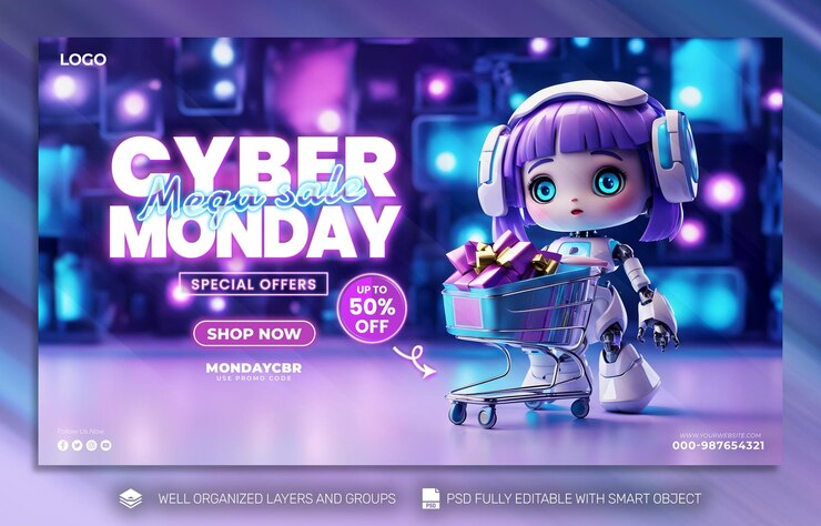 PSD psd gratis cyber monday póster y folleto promoción redes sociales tamplates banner