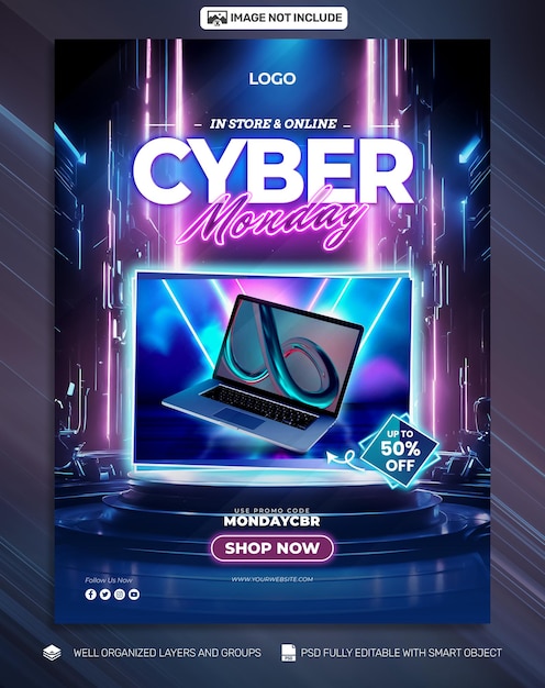 Psd gratis cyber monday póster y folleto promoción redes sociales tamplates banner