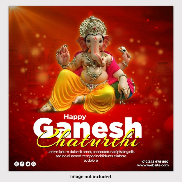 Psd gratis ganesh chaturthi diseño de plantilla de publicación de redes sociales