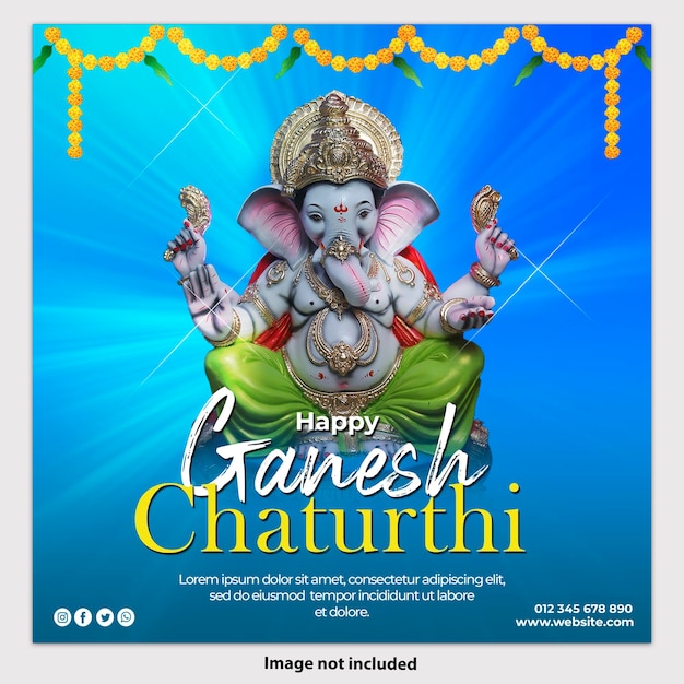 PSD psd gratis ganesh chaturthi diseño de plantilla de publicación de redes sociales