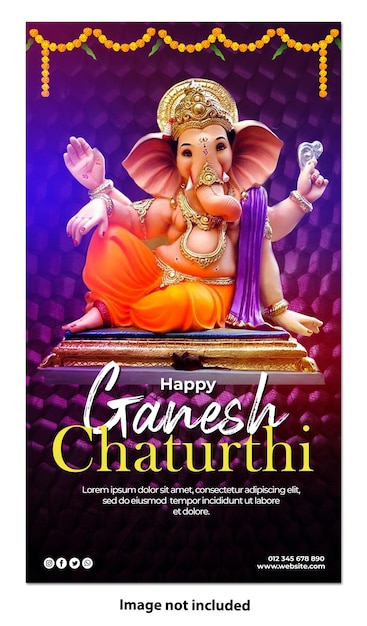 psd gratis ganesh chaturthi diseño de plantilla de publicación vertical de redes sociales