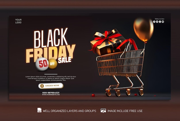 Psd Gratuit Psd Black Friday Affiche Ampli De Médias Sociaux Bannière Tamplates