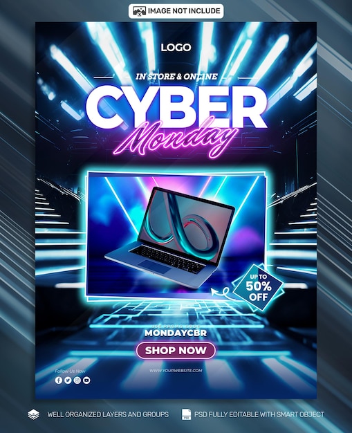 PSD psd gratuit psd cyber monday affiche et flyer promo médias sociaux tamplates bannière