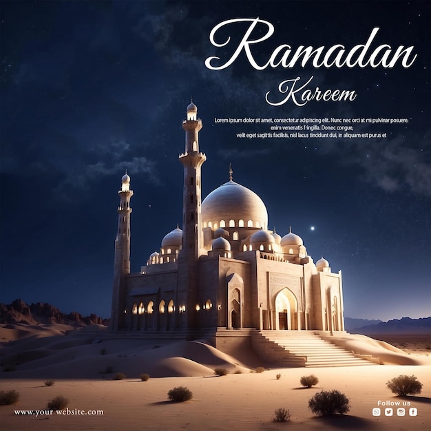 Psd Gratuit Ramadan Kareem Conception De Messages Sur Les Médias Sociaux