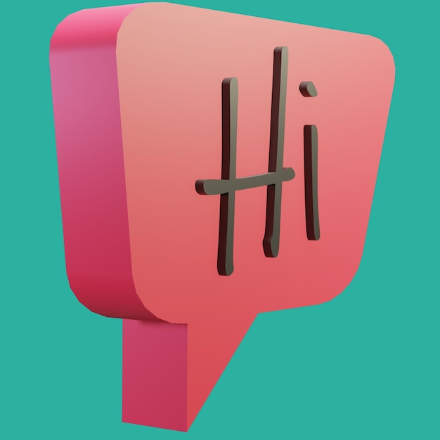 psd gratuito file di rendering 3d bolla chat con testo andhi a forma di scatola di colore rosso