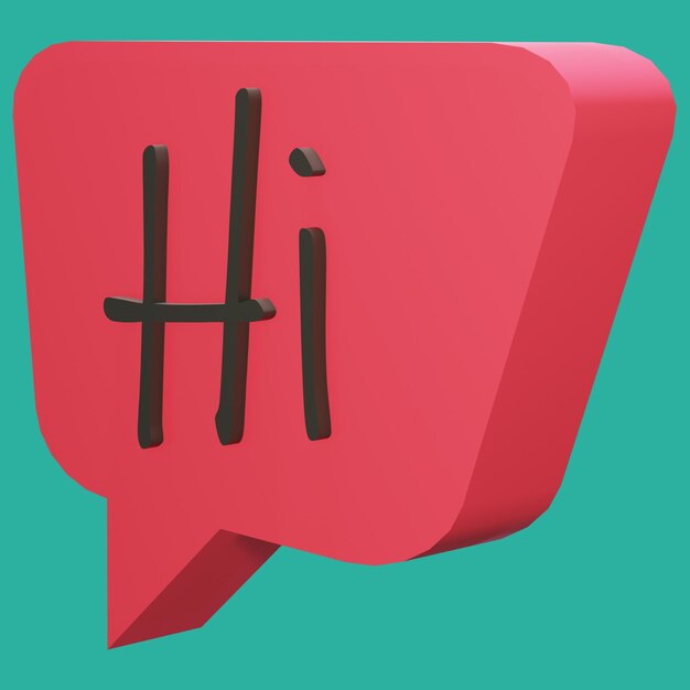 psd gratuito file di rendering 3d bolla chat con testo andhi a forma di scatola di colore rosso