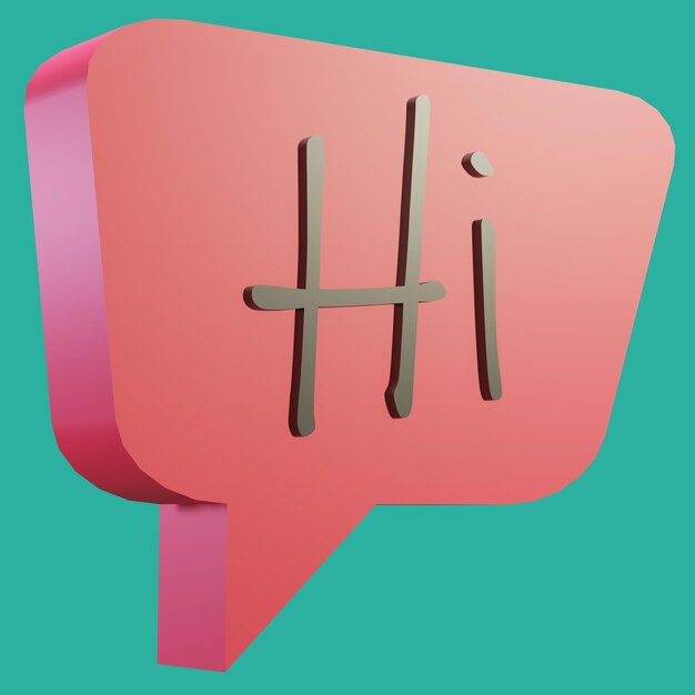 psd gratuito file di rendering 3d bolla chat con testo andhi a forma di scatola di colore rosso