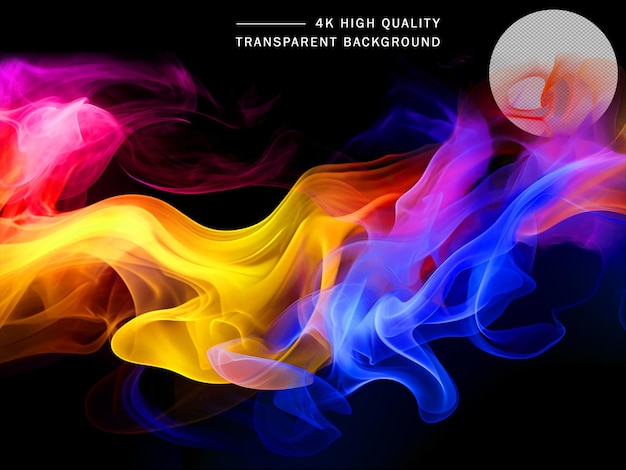 Psd gratuito fumaça colorida e fundo transparente de alta qualidade