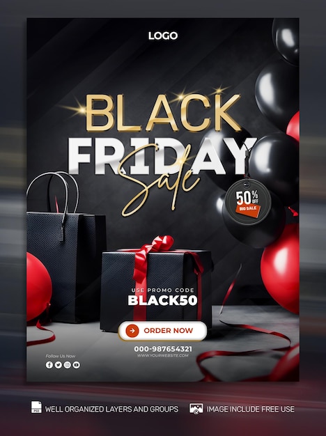 PSD gratuito psd Black Friday Poster social media amp Banner Templates