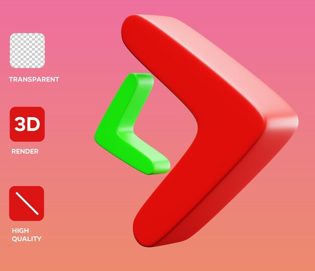 PSD Greater Than And Less Than 3D icon render