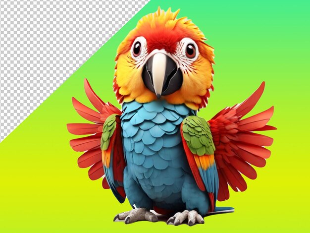 PSD psd de un guacamayo sobre un fondo transparente