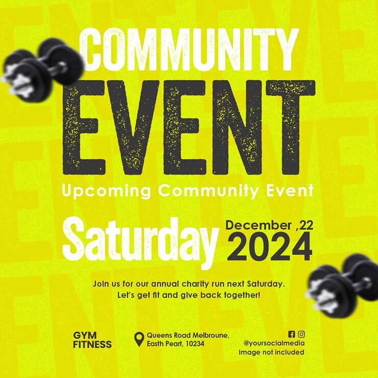 PSD psd gym community event design para mídias sociais e modelo de postagem do instagram