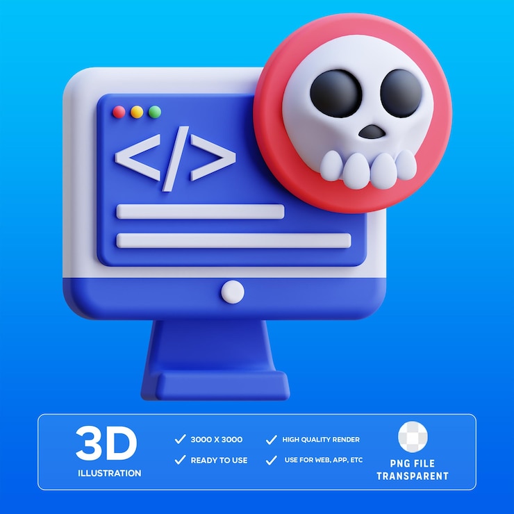 PSD psd hacking 3d illustration