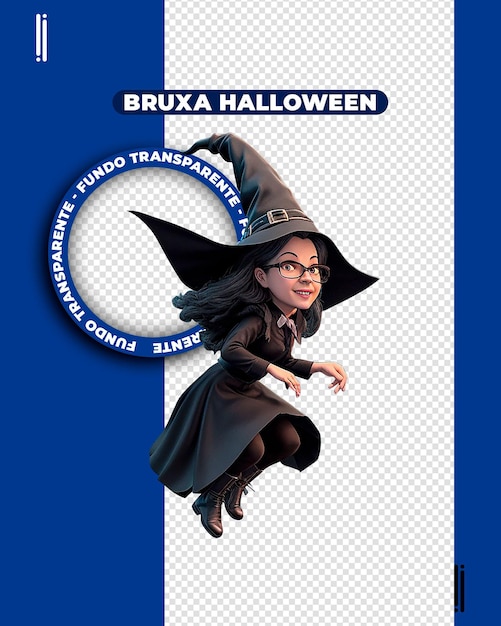 PSD psd halloween bruja renderización en 3d