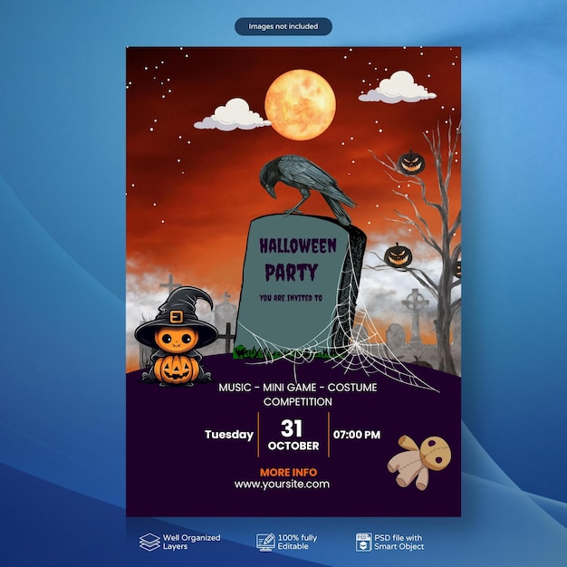 PSD psd-halloween-party-flyer-einladungsplakat