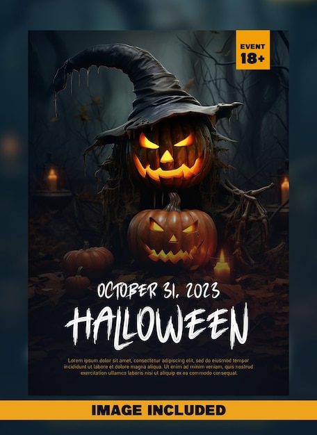 PSD Halloween social media party poster design