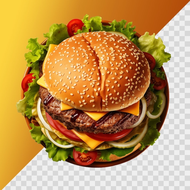 Psd-hamburger, isoliert auf durchsichtigem hintergrund