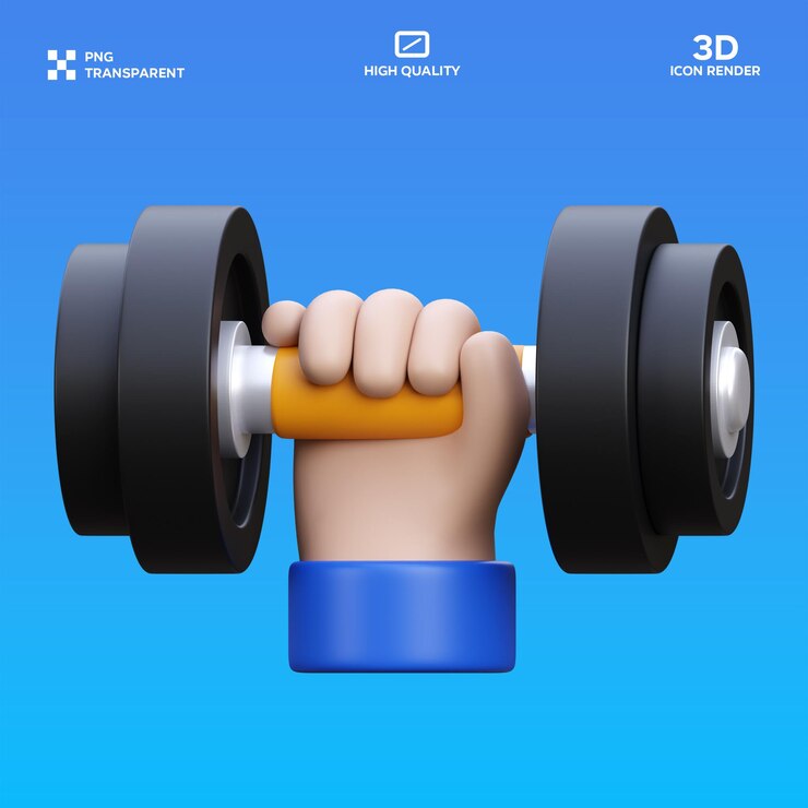 PSD psd handheben von hanteln 3d-illustration