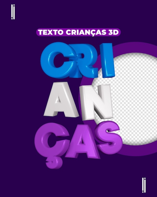 PSD happy children's day colorato logo 3d