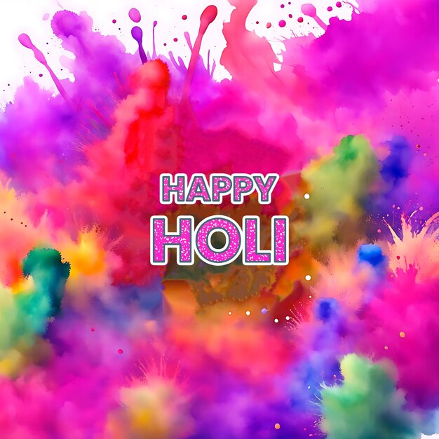 PSD psd happy holi hai design de fond de festival social avec diverses couleurs et spalsh