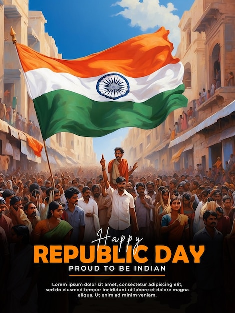 PSD psd happy indian republic day poster design-vorlage