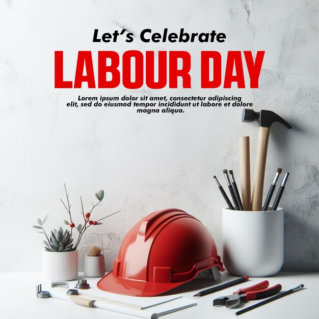 PSD psd happy labour day social media post template and 1st may background