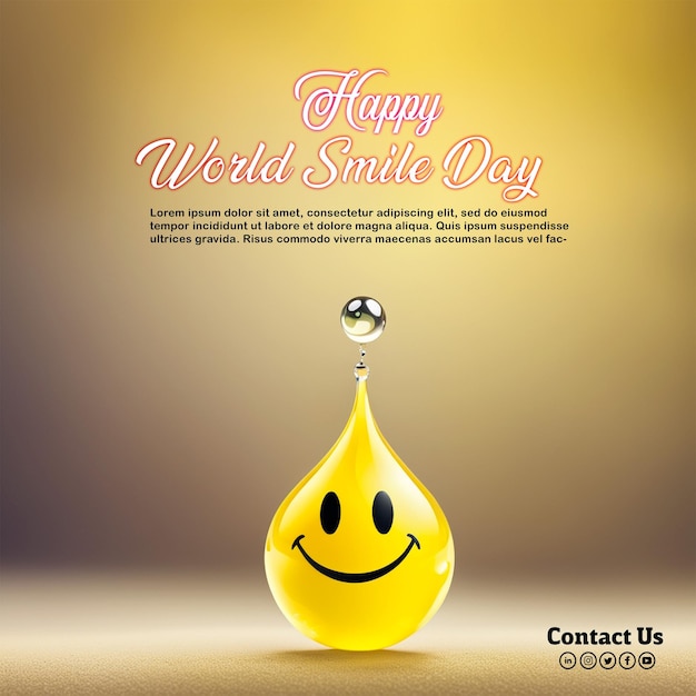 PSD psd happy world laughter day celebration template generated by ai