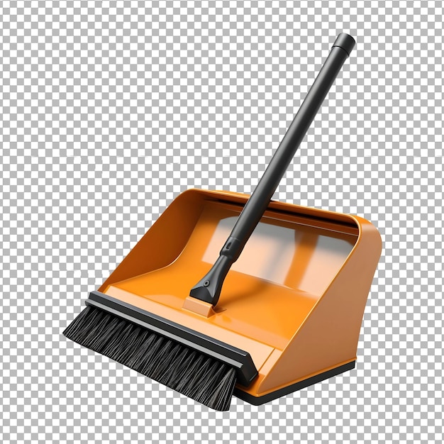 Psd hearth_brush_shovel isoliert auf durchsichtigem hintergrund