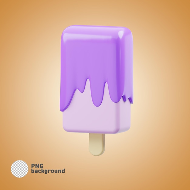 PSD helado de chocolate icono aislado 3d render ilustración