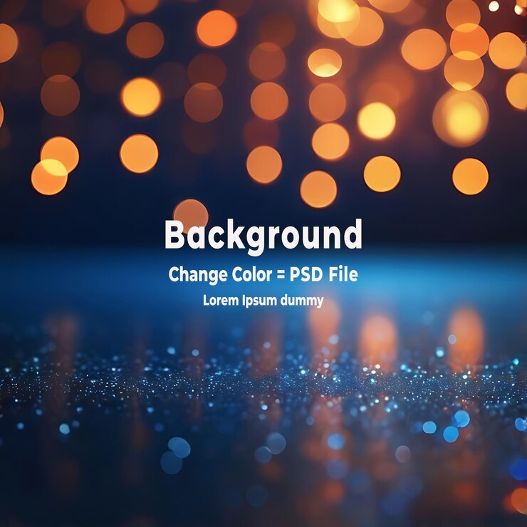 PSD psd hermoso fondo abstracto con luces bokeh relucientes en tonos dorados y azules que crean una atmósfera mágica