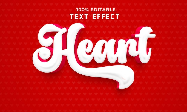 PSD-Herz-3D-Textstileffekt