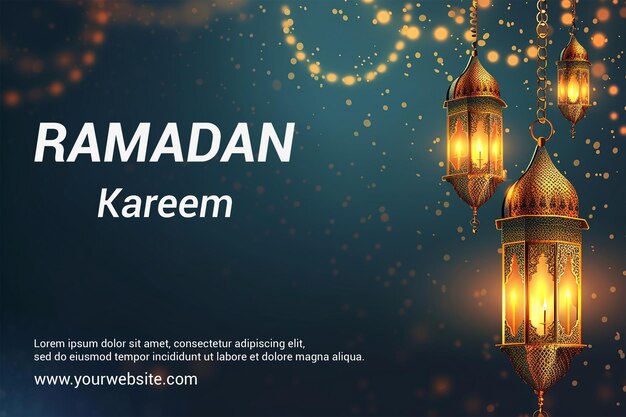 PSD psd heureux ramadan kareem à l'arrière-plan