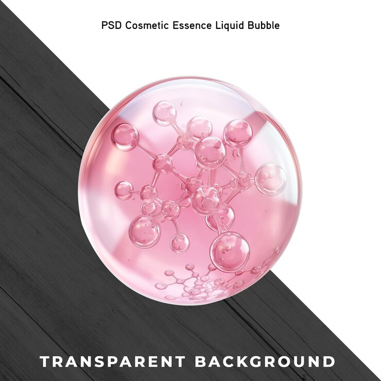 PSD psd hidratante cosmético molécula de agua esencia cosmética burbuja líquida aislado en transparente