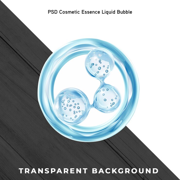 PSD psd hidratante cosmético molécula de agua esencia cosmética burbuja líquida aislado en transparente