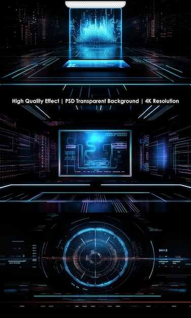 PSD psd hitech advanced show holographic data dynamic foundation transparent background