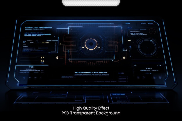 Psd hitech avanzado muestra datos holográficos fundación dinámica fondo transparente