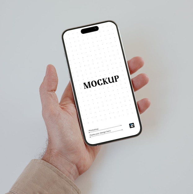 Psd hnad con el modelo del iphone 14