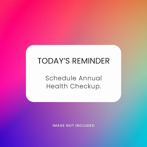Psd hoje lembrete no padrão de postagem do instagram de fundo gradiente