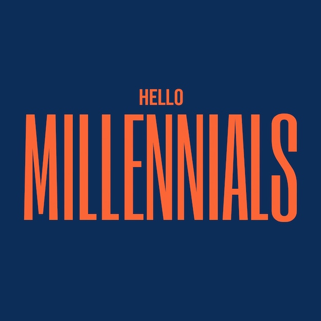 Psd hola millennials tipografía saludos diseño para las redes sociales y la plantilla de publicaciones de instagram