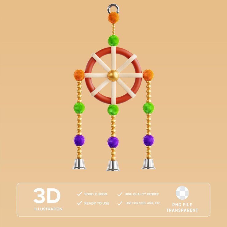 PSD psd holi garland ilustración en 3d