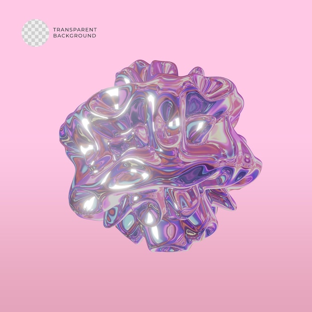 psd holographic gradient abstract shape 3d rendering