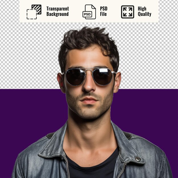PSD psd hombre atractivo con lentes