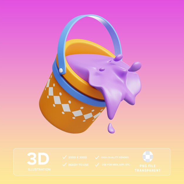 PSD hombre indio punjabi celebra el festival de Holi Ilustración en 3D