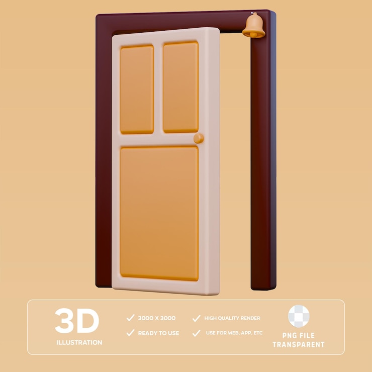 PSD psd home door 3d illustration