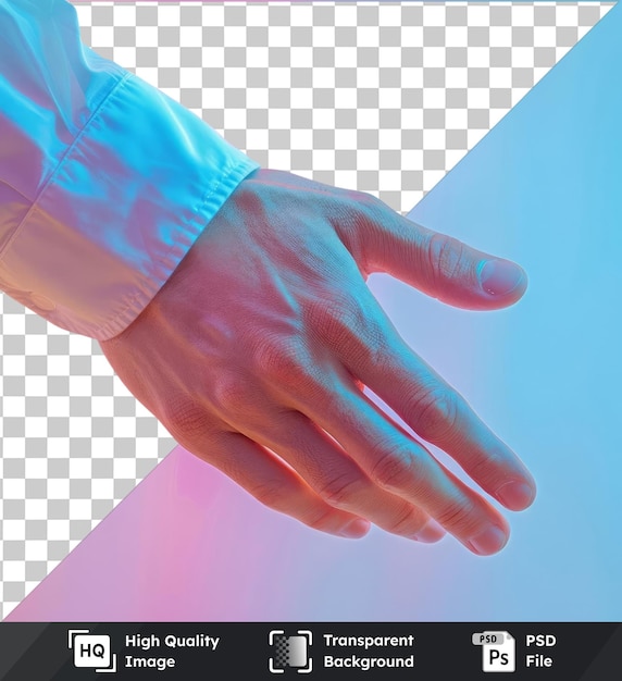 Psd Avec L'homme Transparent Touchant La Main Avec Le Chemin De Coupe