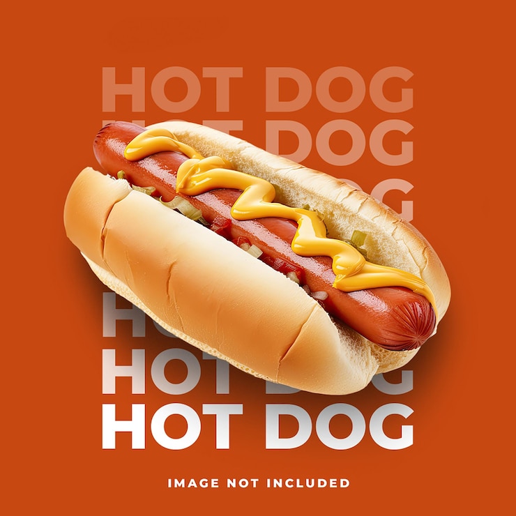 PSD psd hot dog typographie hintergrunddesign für soziale medien und instagram post vorlage