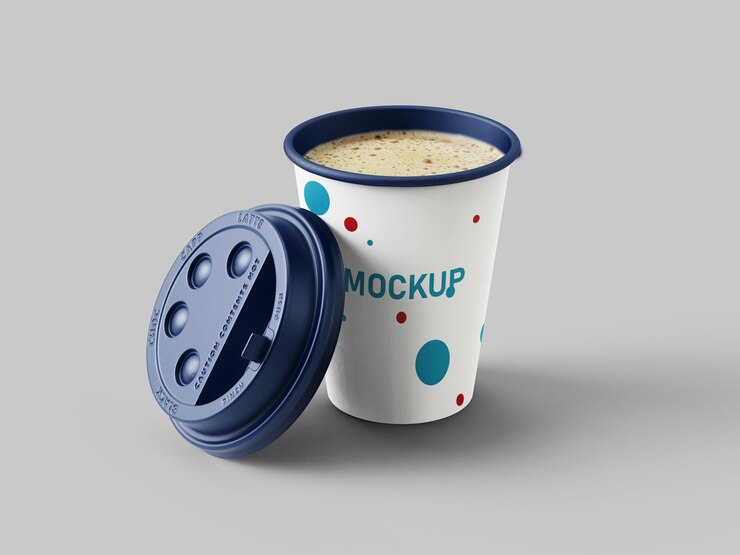 PSD hrnky na mockupu pozadí
