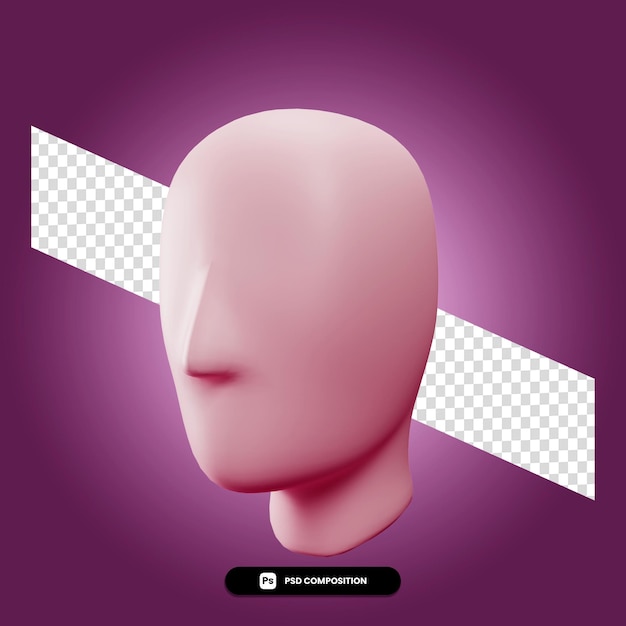 psd human head with purple background illustration