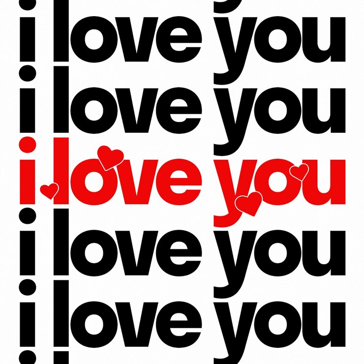 PSD psd i love you conceito de design tipográfico para mídias sociais e modelo de postagem do instagram